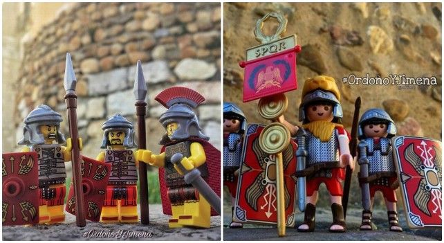 No eran los Legos (izquierda) sino los clicks romanos de los que debía haber puesto el 'experto' friki de ILEÓN.