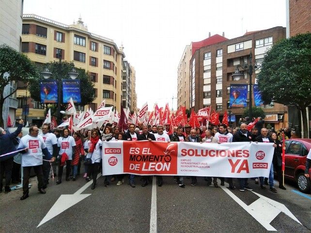 La cabecera de la manifestación por León convocada este 16F.