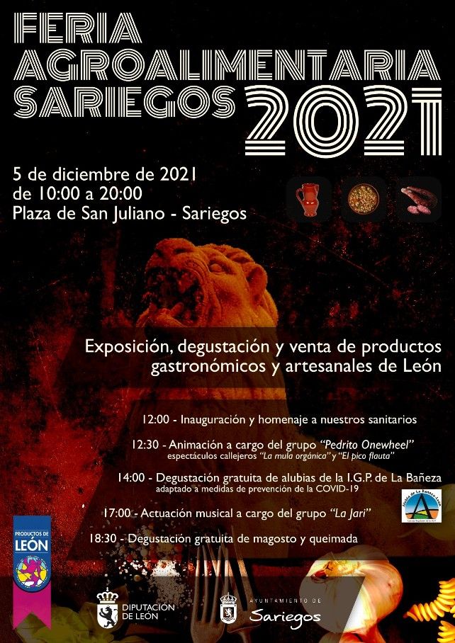 Programa de la Feria Agroalimentaria de Sariegos del 5 de diciembre.