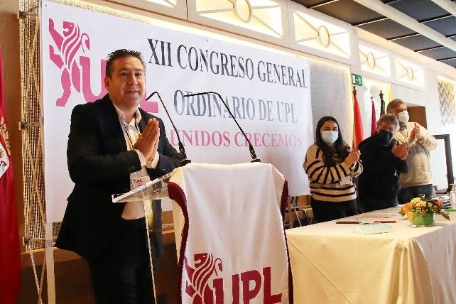 Santos en el momento de la elección, como único candidato al liderazgo de UPL. / Peio García / ICAL