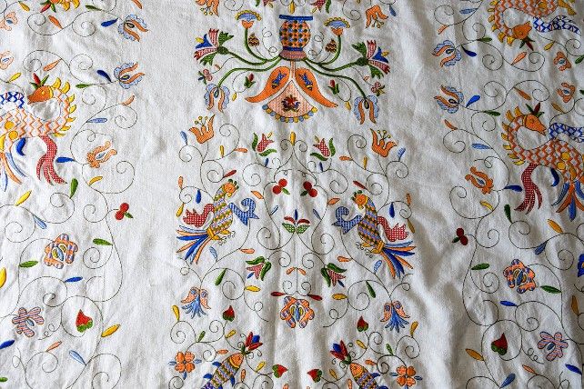 Una colcha con bordado popular de la Sierra de Francia Salmantina. // Jesús Formigo / ICAL